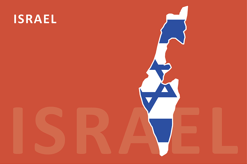 Israel Karte und Flagge