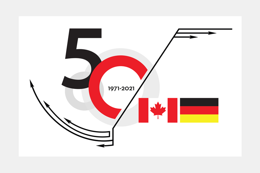 Logo 50 Jahre wissenschaftlich technische Zusammenarbeit zwischen Deutschland und Kanada